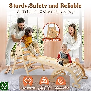 Amazon.com: Vinworlf 8 in 1 Pikler Triangle Set, Foldable